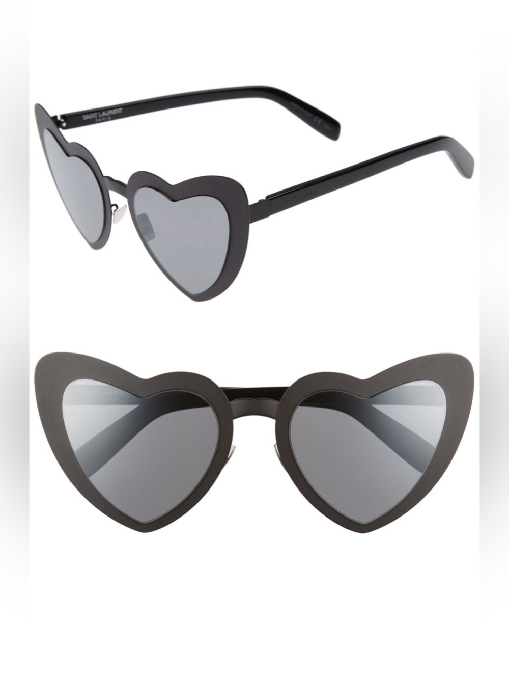Saint Laurent Black Heart-Shaped Sunglasses